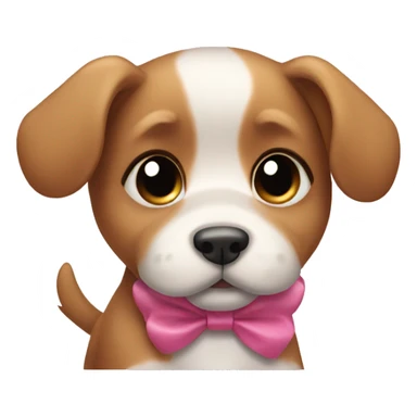 puppy with bows sticker