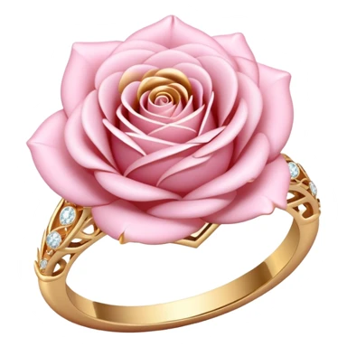 Romantic Pastel pink and gold rose Diamond ring sticker