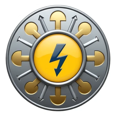 create a logo for company named Noor Electro mechanical Works LLC UAE with electricity symbol in center and mechanical symbols outer sticker