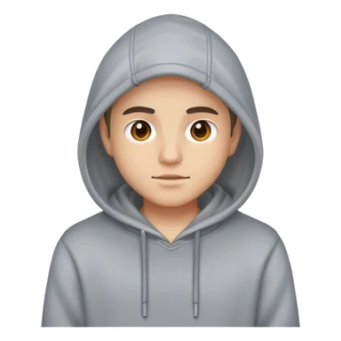 A 🤔 wearing a hoodie sticker