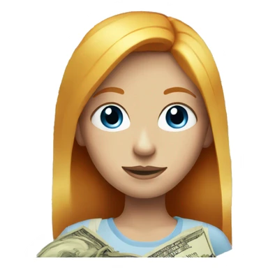 Red head girl blue eyes with blonde money pieces sticker
