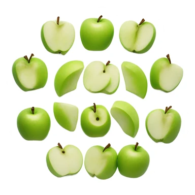 Cut up green apple on a plate sticker