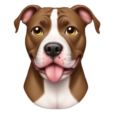 Pitbull with heart emoji in his eyes sticker