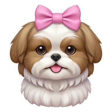 Shihtzu whit pink buns sticker