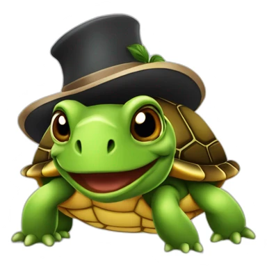 Tortue avec chapeau de fête  sticker