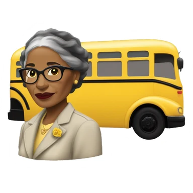 black rosa parks with yellow bus in background sticker