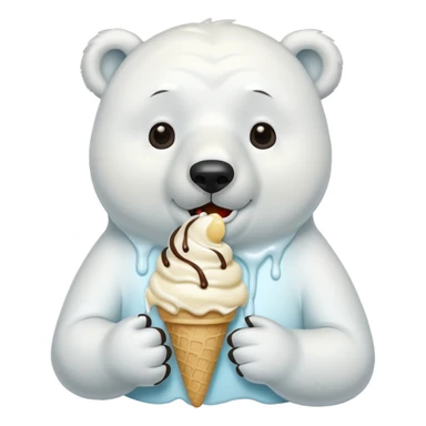 polarbear eating ice cream  sticker