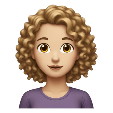 White girl with curly brown hair  sticker