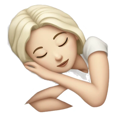 pale white girl dark hair sleeping in bed sticker