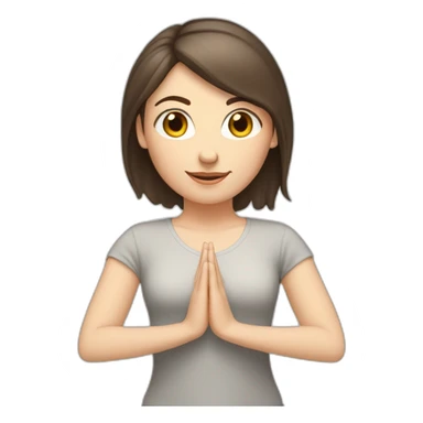 White girl brunette hair in Tadasana yoga sticker