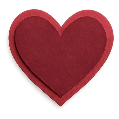 a heart in burgundy color, paper craft style sticker