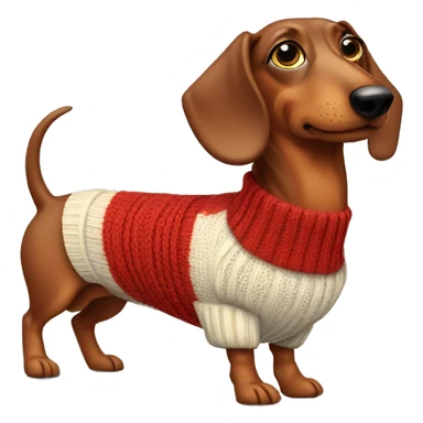 Sausage dog with a sweater sticker