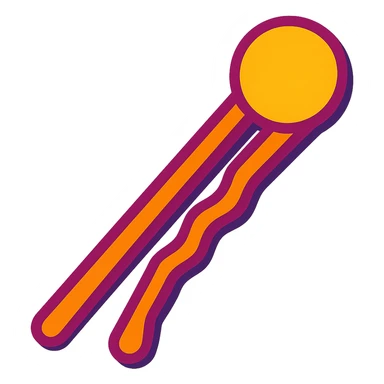 a hairpin, vibrant toon style sticker