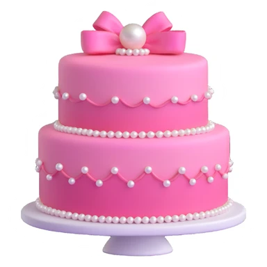 pink cake decorated with pearls sticker