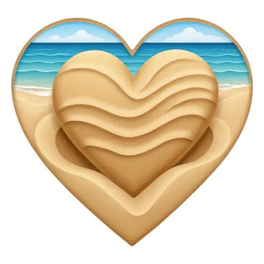 beach themed heart sticker
