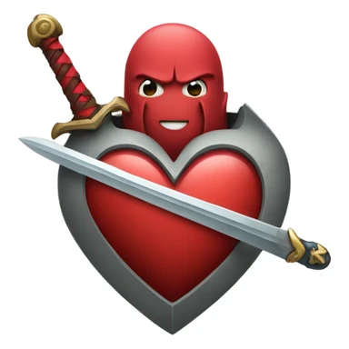 Heart with sword through  sticker