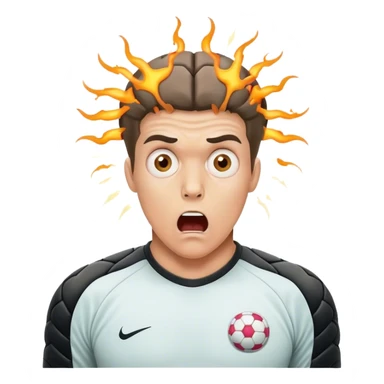 surprised goalkeeper with brain explosion sticker