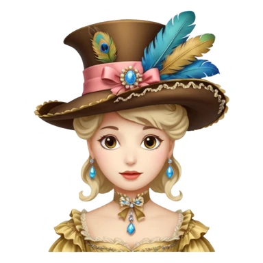 woman with rococo hat sticker