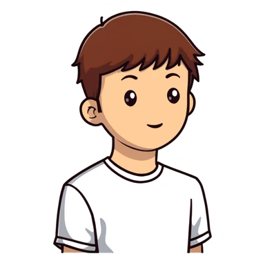 sad person with brown short hair sticker