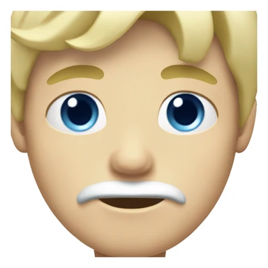 blonde blue eyed teenage boy with moustache  sticker