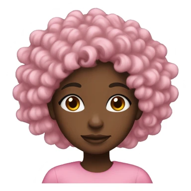 pink christmas  black girl  with curly hair  sticker