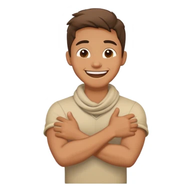 arm crossed holding neck laughing guy sticker