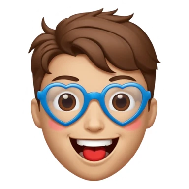 superhero head, coffee creature, heart glasses, laughing with tears in eyes sticker