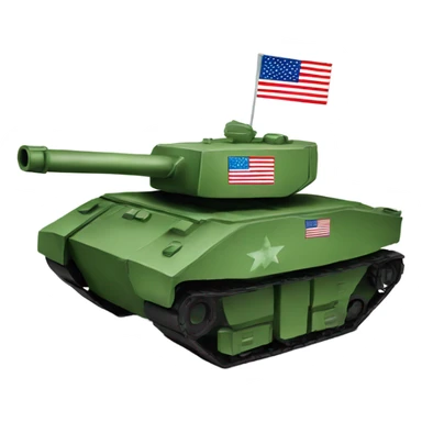Green carton tank with an American flag sticker