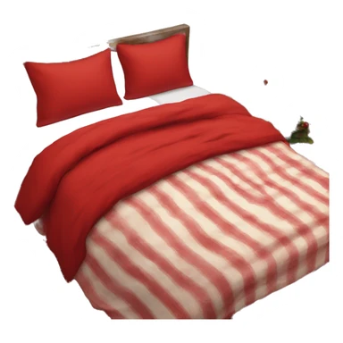 cozy christmas bed red sheets sticker