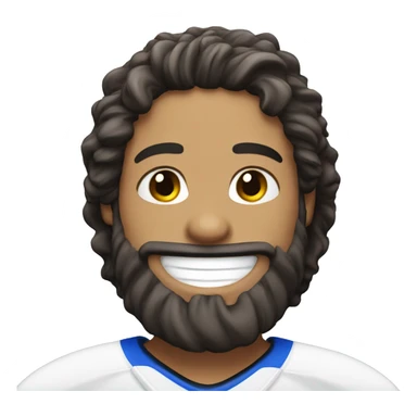 Smiling ice hockey player with beard sticker
