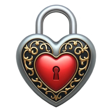 heart with black gothic lock sticker