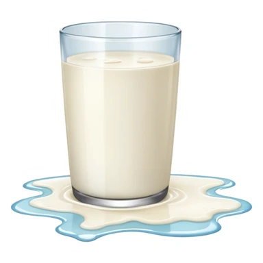 fallen over glass of milk spill on floor sticker