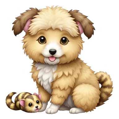 golden doodle with sugar gliders sticker