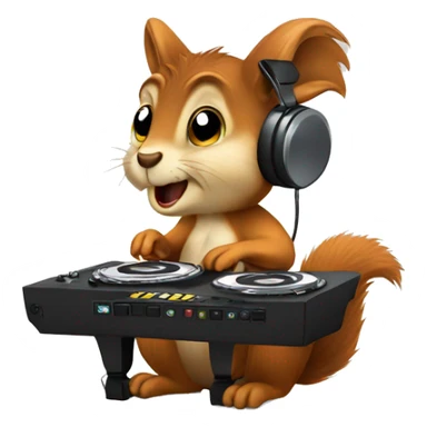 Squirrel Disk Jockey sticker