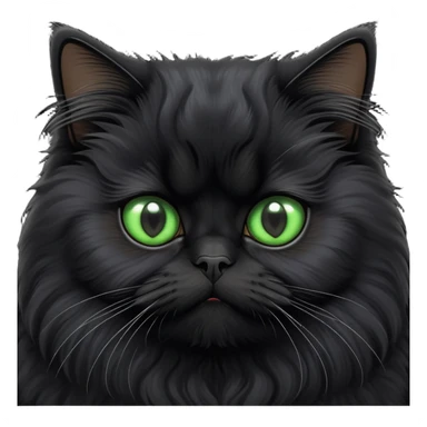 Black Persian Cat with green pupils sticker