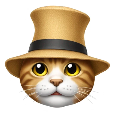 Cat with part hat going poo sticker