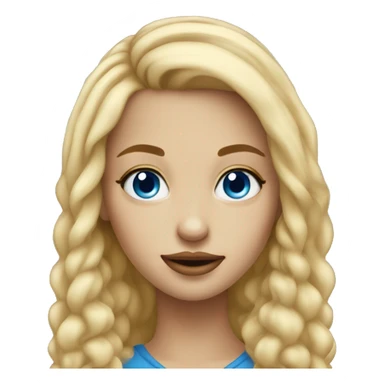 Blonde girl with blue eyes and gold nose piercing and earrin sticker