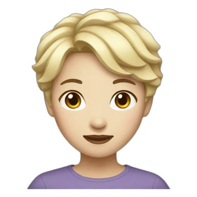 korean blond woman short hair sticker