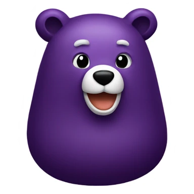 Bear on eggplant sticker