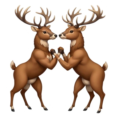 Whitetail bucks wrestling sticker