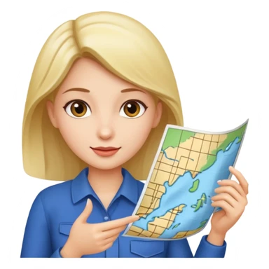 women giving map sticker