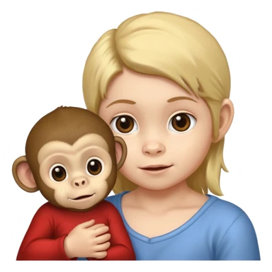 Baby with Monkey. sticker