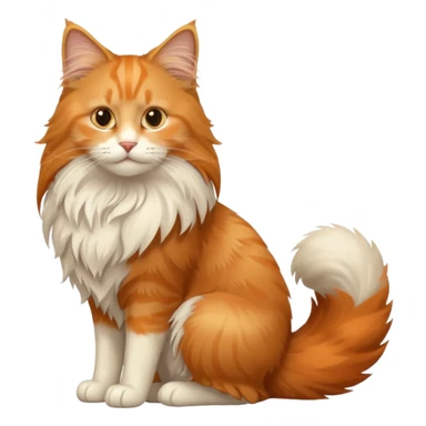 orange Norwegian forest cat, sitting, fluffy tail sticker