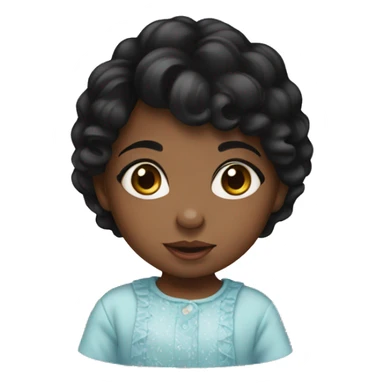 Black-haired baby girl sticker