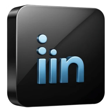 black 3d linkedin logo sticker