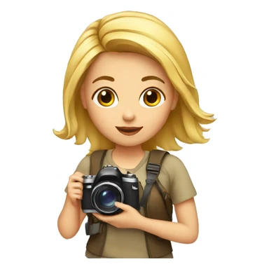a girl blogger with a camera sticker