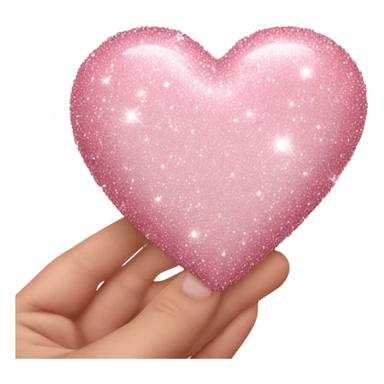 Baby pink love heart with sparkles  sticker