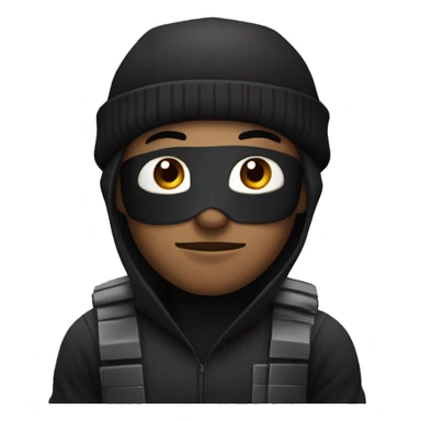 Robber with black prison outfit and black beanie with money bag  sticker