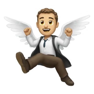 A man flying sticker