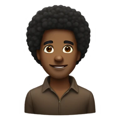 A black man with an afro sticker